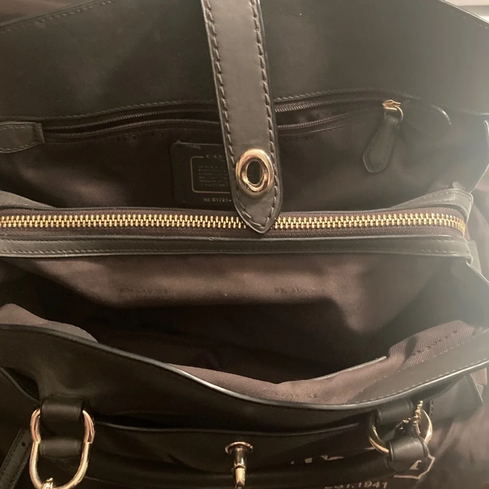 Genuine Coach Mercer 30 Satchel Leather Gray/ Brown Satchel - Picture 14 of 17